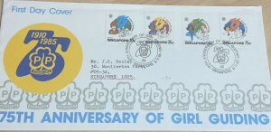 O) 1985 SINGAPORE, SCOUTS. GIRL GUIDES, BROWNIES, GUIDES, SENIORS, LEADERS, FD