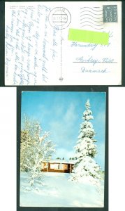 Norway. 1972 Postcard. Oslo. Winter In Norway,. Sc# 465. Adr: Denmark. See Cond.