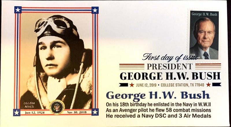 AFDCS 5393 President George H. W. Bush WWII Navy Pilot DSC Air Medals Color CXL