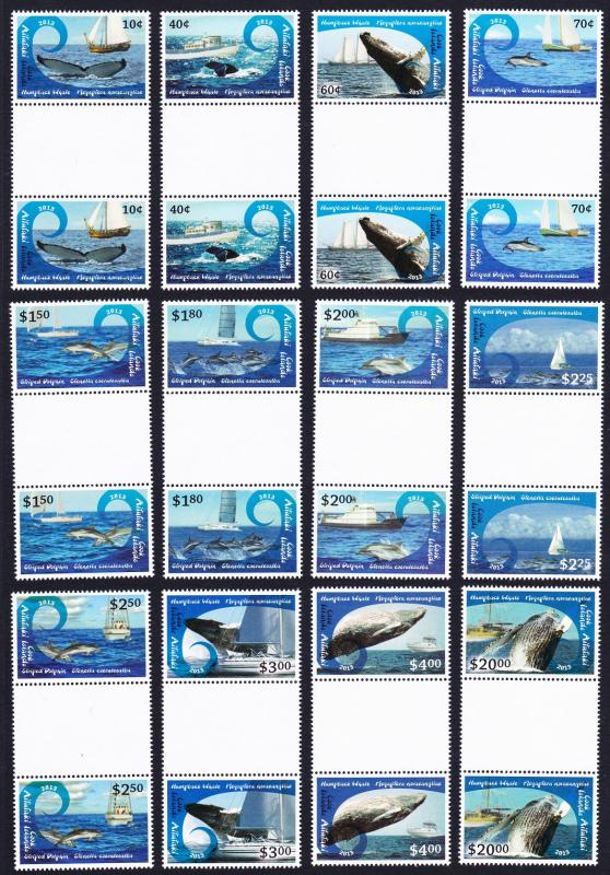 Aitutaki Whales Dolphins  Ships Definitives Part 2 12v Gutter Pairs SG#778//801