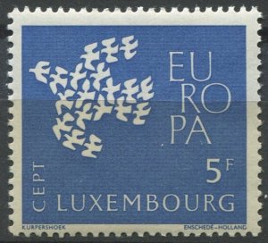 Luxembourg Sc#383 MNH, 5fr bl, Europa (C.E.P.T.) 1961 - Doves (1961)