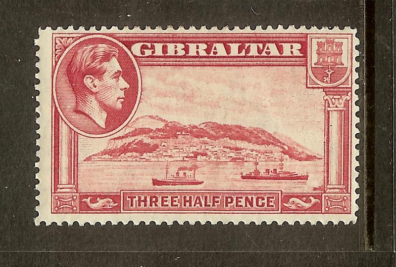 Gibraltar, Scott #109, 1 1/2p King George VI, MH