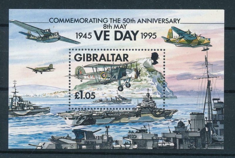 [105313] Gibraltar 1995 World War II end aviation Souvenir Sheet MNH