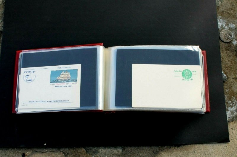 US Postal Card Collection MINT Large Lot of 150 MNH Cards in Vintage Album