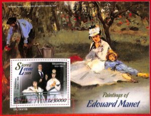 A4560 - SIERRA LEONE - ERROR MISPERF, Souvenir sheet: 2019, Edouard Manet, Art