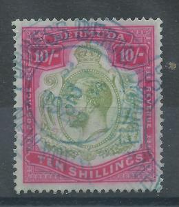 Bermuda 53 U F-VF 10 shilling of King George V from 1922