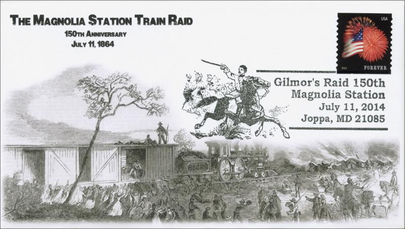 2014 Gilmore's Raid, Magnolia Station Train, Pictorial Postmark, Item 120