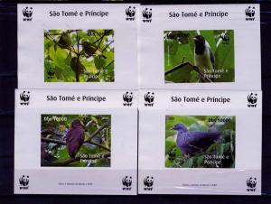 Sao Tome & Principe 2005 WWF Endangered Birds (4) Deluxe mnh.vf