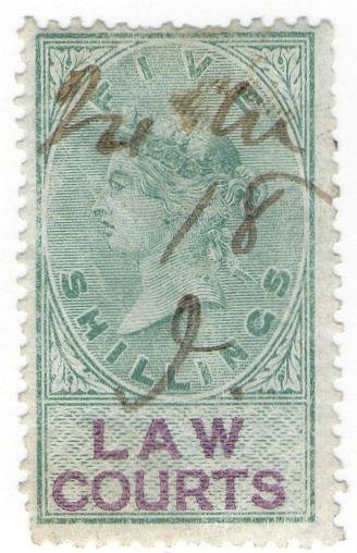 (I.B) QV Revenue : Law Courts (Scotland) 5/- (1878)