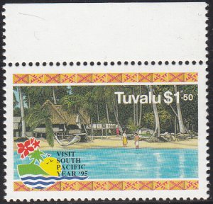 Tuvalu 1995 MNH Sc #696 $1.50 Home, beach - Visit South Pacific Year