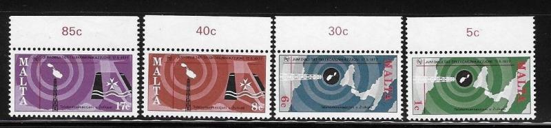 Malta 1977 World Telecommunication Day Sc 535-538 MNH A1081