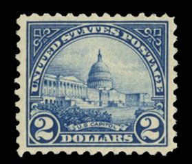 United States, 1910-30 #572 Cat$120, 1923 $2 deep blue, never hinged