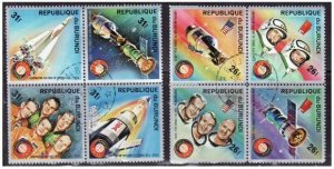 Burundi - Apollo-Soyuz Space Test 4 Blks of 4 477/C217