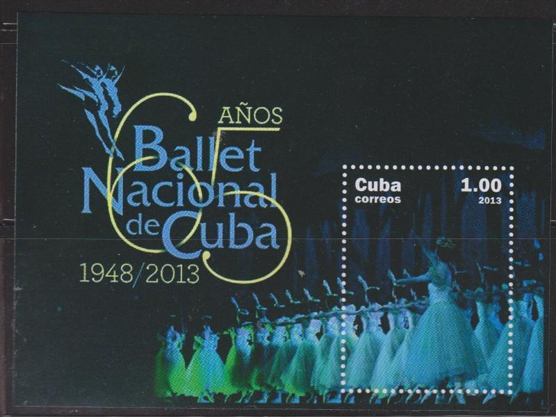 O) 2013 CUBA-CARIBE, 65 YEARS NATIONAL BALLET-1948,SOUVENIR MNH