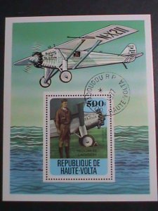 UPPER VOLTA- 1977 SC#1997 HISTORY OF AVIATION CTO FANCY CANCEL S/S VERY FINE