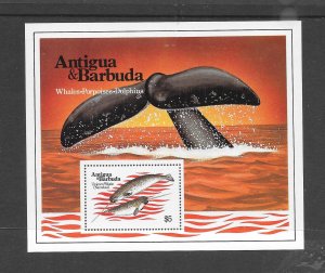 WHALES - ANTIGUA  #707 NARWHAL S/S MNH