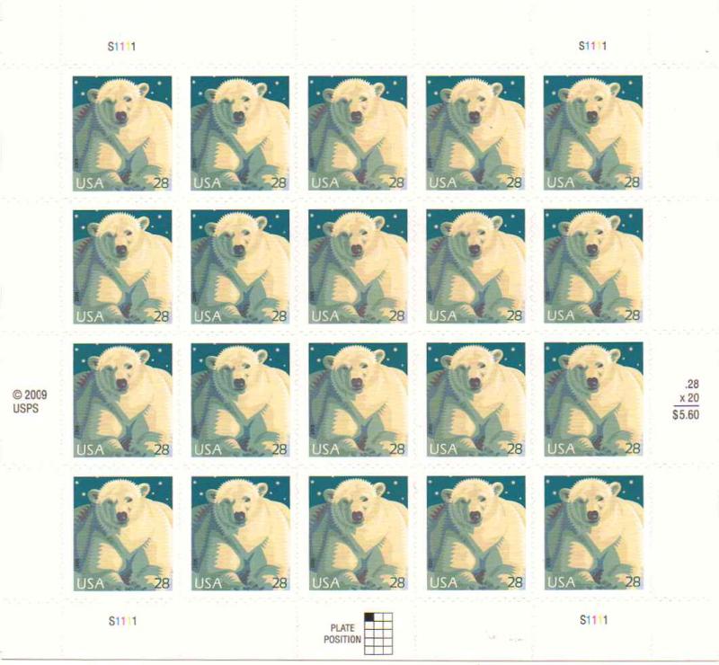 US 4387 - 28¢ Polar Bear Unused
