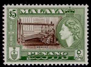 MALAYSIA - Penang QEII SG54, $5 brown & bronze-green, LH MINT. Cat £35.