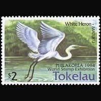 TOKELAU 1994 - Scott# 194 White Heron Set of 1 NH