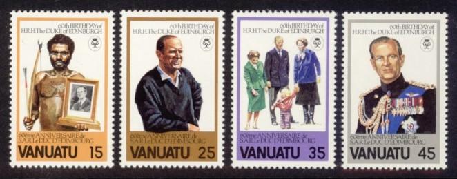 Vanuatu Sc# 304-7 MNH 60th Birthday of the Duke of Edinburgh