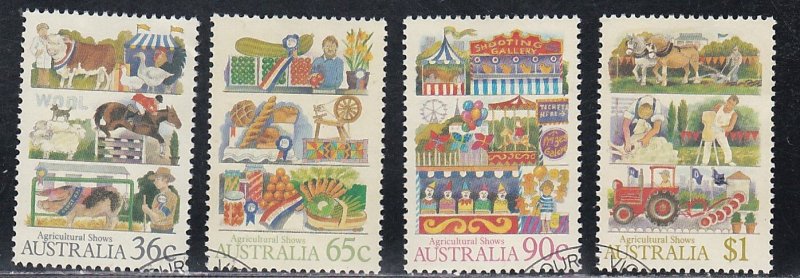 Australia # 1019-1022, Agriculture Shows, Used, 1/2 Cat,