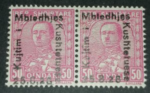 Albania 50q 1928 Michel 177 pair mint with traces on gum