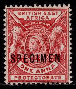 BRITISH EAST AFRICA QV SG66s, 1a carmine-rose, UNUSED. SPECIMEN