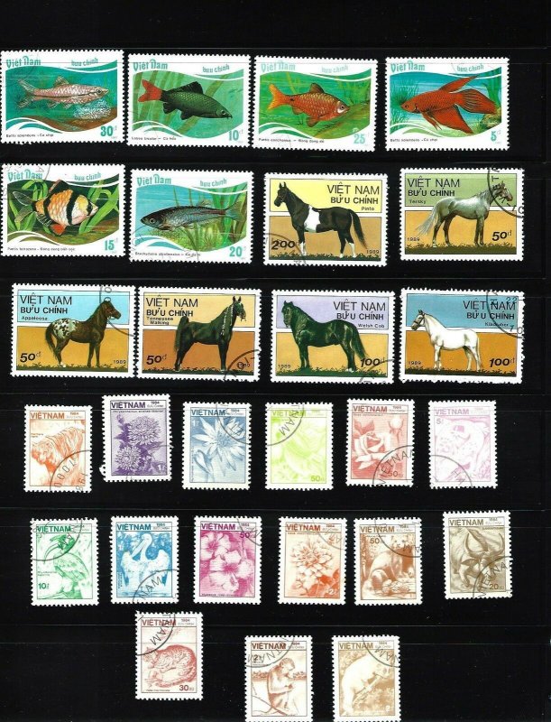 AZ3U  Vietnam 1949-1989 Collection of 43 different stamps used
