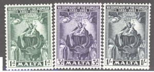 Malta, Scott #232-34, MH, complete set