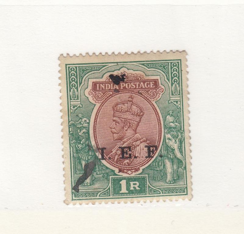 INDIA  # M43 VF-USED 1r  KING GEORGE V /O/PRINT I.E.F. GREEN & RED BROWN