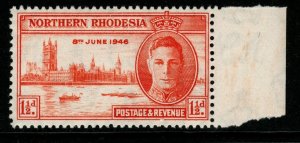 NORTHERN RHODESIA SG46a 1946 1½d RED-ORANGE p13½ MNH