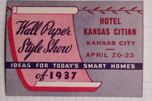 Wall Paper Style interior design show expo idea smart home 1937 KC art Poster ad