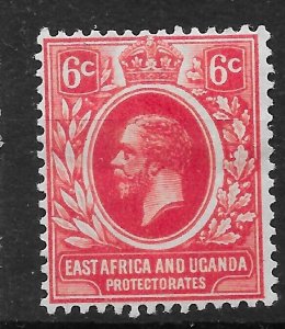 KENYA, UGANDA & TANGANYIKA SG46a 1917 6c SCARLET MTD MINT