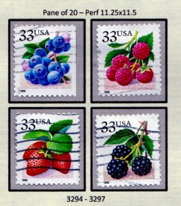 SC# 3294-97 - (32c) - Fruit Berries - USED set of 4