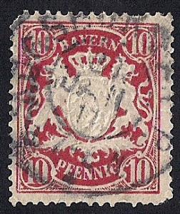 Bavaria #63 10 PF Coat of Arms Stamp used F-VF