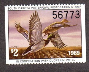 State Duck Stamp.  South Dakota, Scott # SD-9, 1989 MNH. Lot 220346
