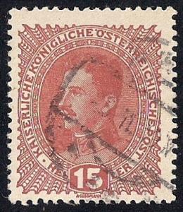 Austria #168 15 H Emperor Karl used F-VF