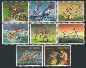 Rwanda 1191-1198,MNH.Mi 1275-1282. Olympics Los Angeles-1984.Equestrian,Fencing, 