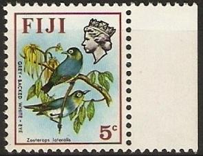 Fiji - 1973 White-eye bird 5c (sideways w/m) MNH  #309a  