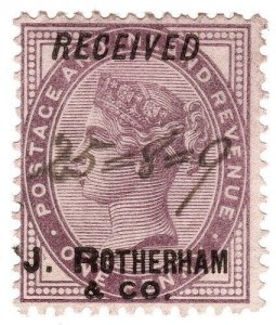 (I.B) QV Commercial Overprint : J Rotherham & Co