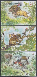 JERSEY Sc # 1019, 1070,1105 MNH SET of 3 DIFF S/S from LUNAR NEW YEAR