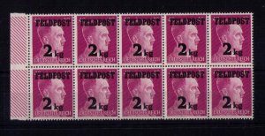 MNH Germany Sc MQ3 Feldpost Block of 10 Og Very Fine