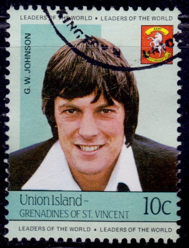 St. Vincent & Grenadines, Union Island,1984, Johnson -Cricket Player 10c, used*