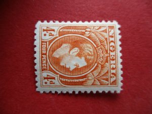 SG54 Nigeria 1938 George VI 4d Orange MM