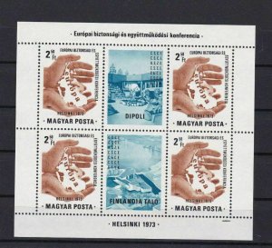 HUNGARY  HELSINKI  CONFERENCE 1975  STAMPS SHEET  UNMOUNTED MINT   REF 4459