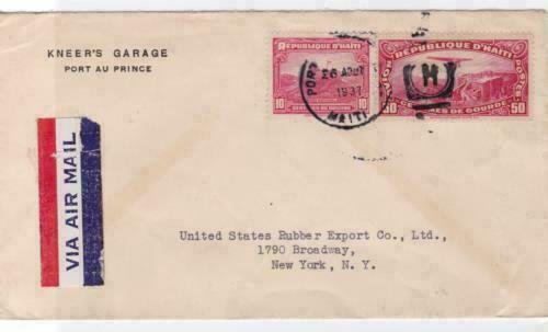 republic of haiti 1937 air mail stamps cover ref r14892