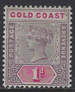 Gold Coast, Scott #27; 1p Queen Victoria, MH