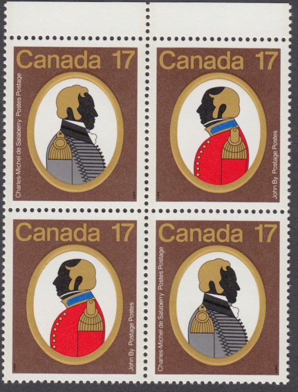 Canada - #820a Canadian Colonels Block of Four - MNH