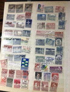 Worldwide Stamp Stock Book Lots of Very Nice US + Glass Scenes