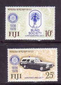 Fiji-Sc#365-6-unused NH set-Rotary-Blind Society-id1-1976-